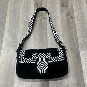 Danier Black and White Patterned Shoulder Bag